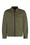 Woolrich Olive Green Cotton Gabardine Oversized Shirt In Green