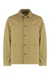 Woolrich Cotton Overshirt With Four Front Pockets In Green
