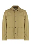 Woolrich Cotton Overshirt With Four Front Pockets In Green