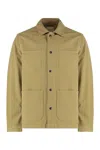Woolrich Cotton Overshirt With Four Front Pockets In Green