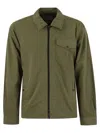 Woolrich Olive Green Cotton Gabardine Oversized Shirt In Green