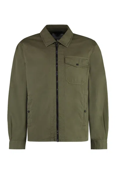 Woolrich Cotton Overshirt In Verde