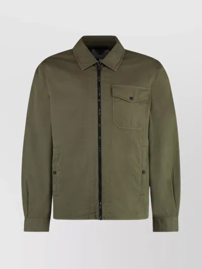 WOOLRICH COTTON OVERSHIRT WITH BUTTONED CUFFS AND POCKETS