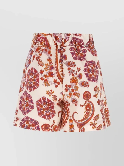 WOOLRICH COTTON PLEATED FLORAL SHORTS