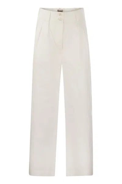 Woolrich Pleat-detailing Cotton Trousers In White