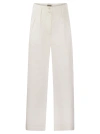 Woolrich Cotton Pleated Trousers In White