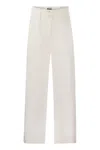 Woolrich Cotton Pleated Trousers In White