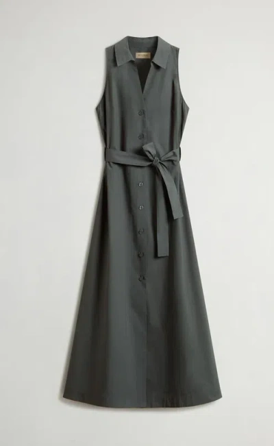 Woolrich Cotton Poplin Shirt Dress In Green