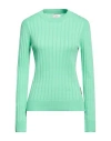 Woolrich Cotton Ribbed Crewneck Woman Sweater Light Green Size S Cotton