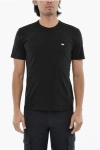 Woolrich Cotton Sheep Crew-neck T-shirt With Embroidery Monogram In Black