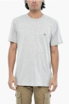 Woolrich Cotton Sheep Crew-neck T-shirt With Embroidery Monogram In Gray