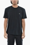 Woolrich Cotton Sheep Crew-neck T-shirt With Embroidery Monogram In Black
