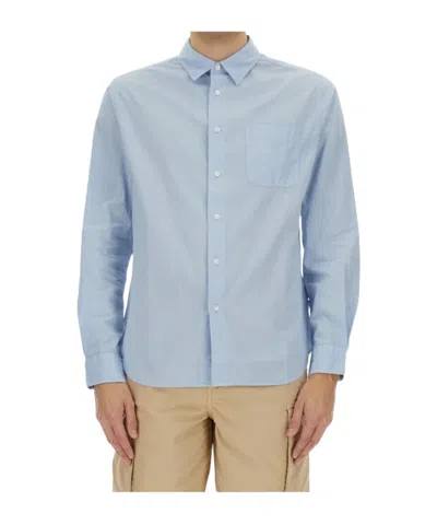 Woolrich Cotton Shirt In Blue
