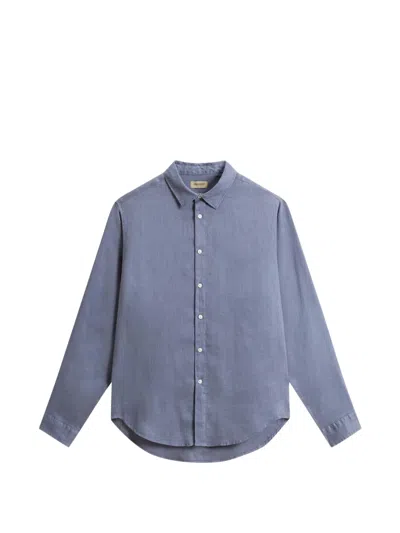 Woolrich Cotton Shirt In Blue