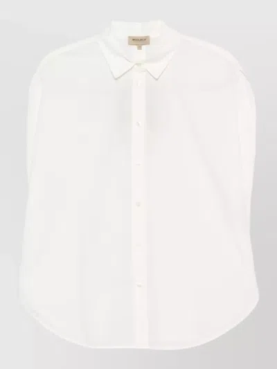 Woolrich Cotton Shirt Curved Hem Poplin Texture