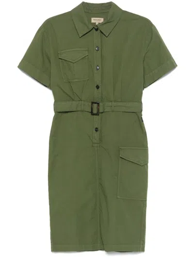 Woolrich Green Belted Midi Dress