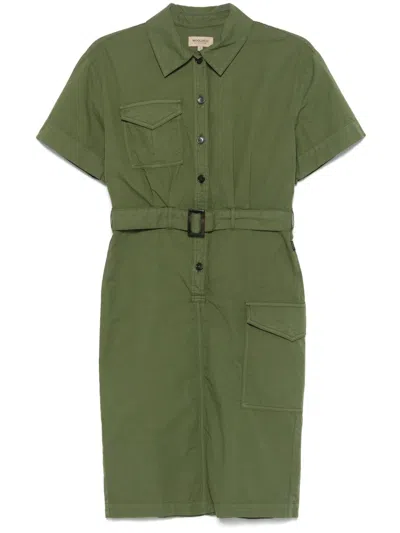 Woolrich Cotton Shirt Dress In Green