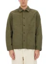 Woolrich Shirt Cotton With Pockets And Collar In Military Green