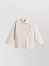 Woolrich Cotton Shirt With Curved Hem And Chest Pocket