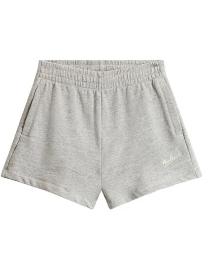 Woolrich Heathered Texture Elasticated Waistband Shorts In Grey