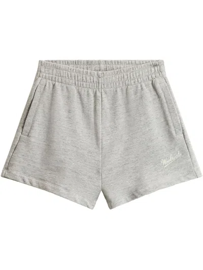 Woolrich Heathered Texture Elasticated Waistband Shorts In Grey