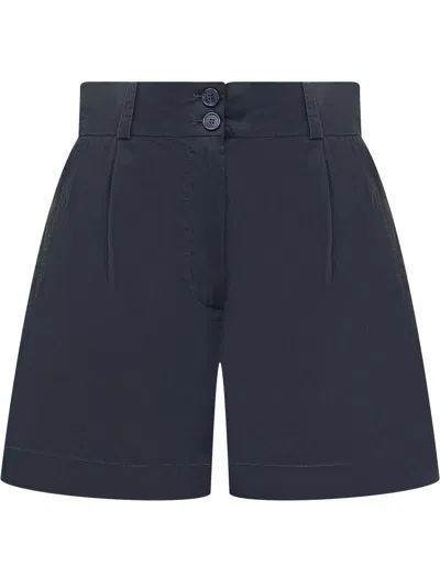 Woolrich Cotton Shorts In Melton Blue