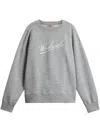 Woolrich Logo Cotton Sweatshirt In Grey