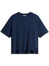 Woolrich Crew Neck Monochrome Cotton T-shirt In Blue
