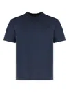Woolrich Crew Neck Embroidered Logo T-shirt In Blue