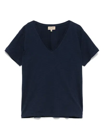 Woolrich Cotton T-shirt In Navy Blue
