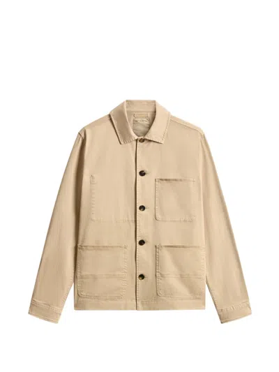 Woolrich Cotton Twill Jacket In Nude