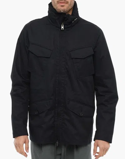 Woolrich Cotton Utility Field Jacket In Black