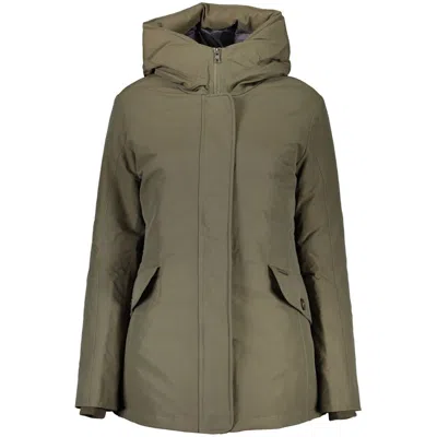 Woolrich Cotton-polyamide Hooded Down Jacket In Green