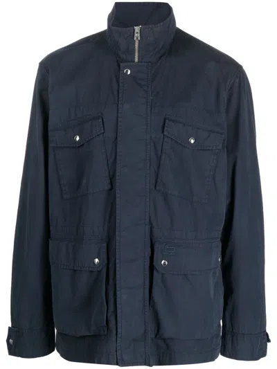 Woolrich Crew Field Cotton Jacket In Blue