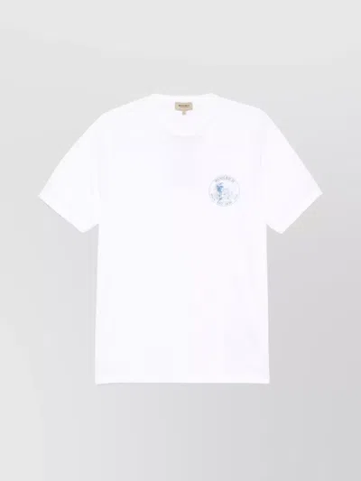 Woolrich Crew Neck Graphic Print Short Sleeves In White