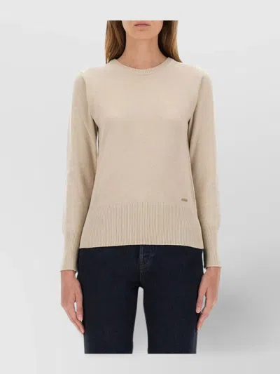 Woolrich Crew Neck Knitwear Long Sleeves In Neutral