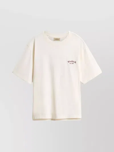 WOOLRICH CREW NECK LOGO COTTON T-SHIRT