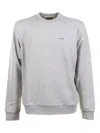 Woolrich Crew-neck Logo-detail Sweater In Gray