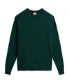 Woolrich Crew Neck Knit Texture Raglan Sweater In Brown