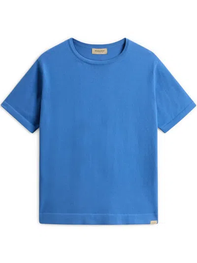 Woolrich Crew-neck Short-sleeve T-shirt In Blue