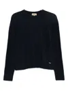 Woolrich Alpaca Blend Crew Neck Long Sleeve Sweater In Blue