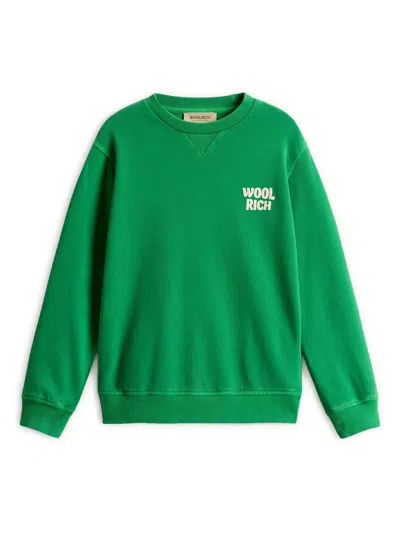 Woolrich Kids' Crew-neck Sweatshirt In Green