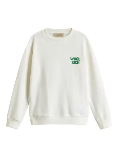 Woolrich Kids' Crew-neck Sweatshirt In White