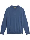 Woolrich Crew Neck Virgin Wool Sweater In Blau