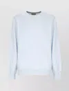 Woolrich Crewneck Cotton Sweater Ribbed Cuffs In Black