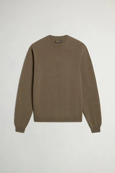 Woolrich Crewneck Gg12 Knit Sweater In Green