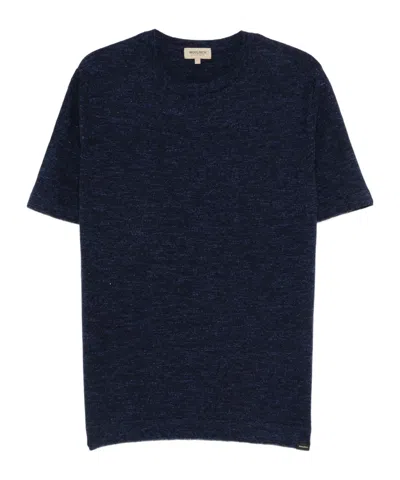 Woolrich Crew-neck Knitted T-shirt In Blue