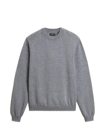 Woolrich Crew-neck Lambswool Sweater In Gray