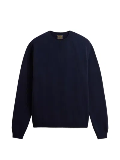 Woolrich Crew-neck Ribbed-trim Sweater In Black