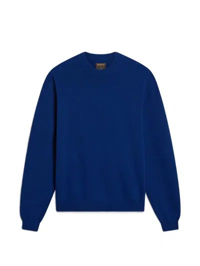 Woolrich Crew-neck Virgin-wool Sweater In Blue